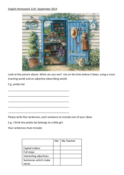 English Homework 11th September 2014 Look at the picture above