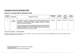 Overseas Travel for December 2016