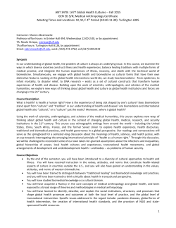 ANT 3478: 1A77 Global Health Cultures -