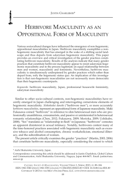 HERBIVORE MASCULINITY AS AN OPPOSITIONAL FORM OF