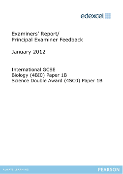 Examiner report - Paper 1B - January 2012 - Edexcel