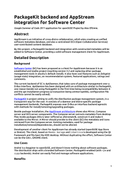 PackageKit backend and AppStream integration for Software Center