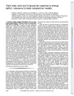 Total body lipid and triglyceride response to