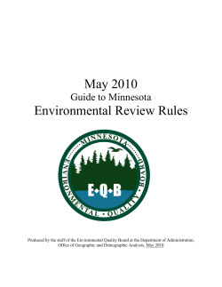 Guide to Minnesota Environmental Review Rules