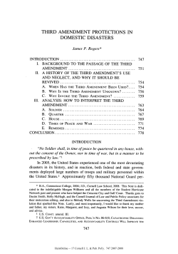 third amendment protections in domestic disasters