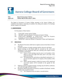 Board of Governors Bylaws