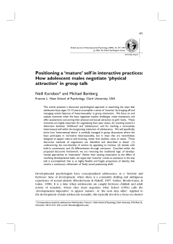 Positioning a `mature` self in interactive practices