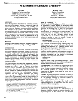 The Elements of Computer Credibility