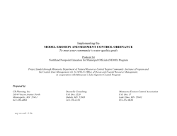 Model Erosion and Sediment Control Ordinance
