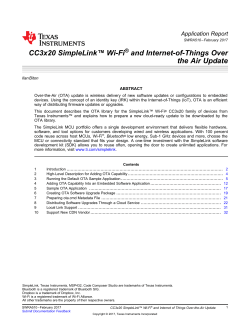 CC3x20 SimpleLink&trade; Wi-Fi&reg; and Internet of Things Over-the
