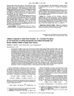Addition Compounds of Alkali Metal Hydrides. 22. Convenient
