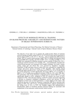effects of moderate physical training on blood pressure variability