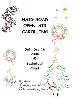 HAIG ROAD OPEN-AIR CAROLLING HAIG ROAD OPEN