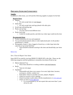 PREPARING ITEMS FOR CONSIGNMENT