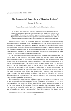 The Exponential Decay Law of Unstable Systems