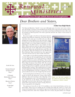 September 2014 - Renewal Ministries