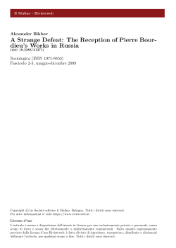 A Strange Defeat: The Reception of Pierre Bourdieu`s Works in Russia
