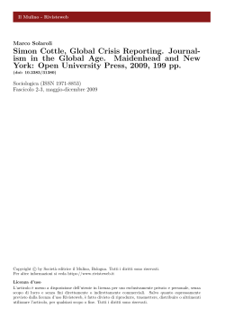 Simon Cottle, Global Crisis Reporting. Journalism in the Global Age