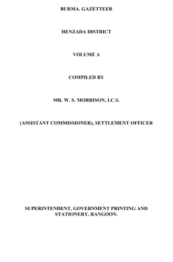 Henzada District Volume A