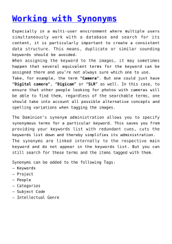 Working with Synonyms