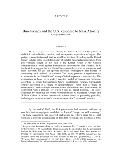 Bureaucracy and the US Response to Mass Atrocity