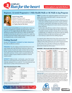 Beginner, 12-week Progressive 1-Mile Health Walk or 5K Walk to