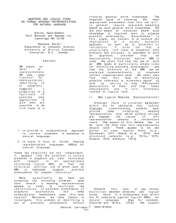 ANAPHORA AND LOGICAL FORM: ON FORMAL MEANING