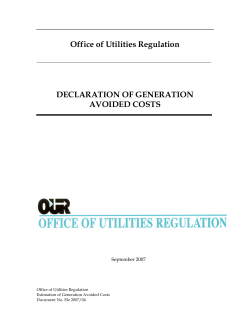 Declaration of Generation Avoided Costs