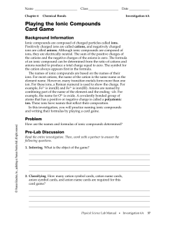 Playing the Ionic Compounds Card Game