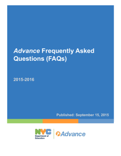 Advance Frequently Asked Questions (FAQs)