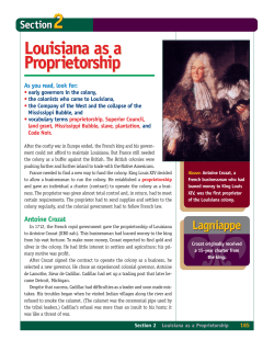 Louisiana as a Proprietorship Louisiana as a Proprietorship