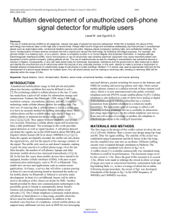 Multism development of unauthorized cell-phone signal