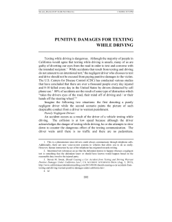 punitive damages for texting while driving