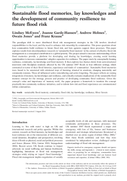 Sustainable flood memories, lay knowledges and the development