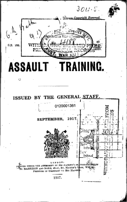 Assault Training - Issued by the General Staff 1917