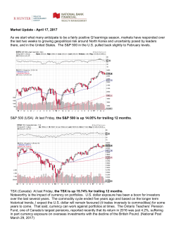 Market Update - April 17, 2017 As we start what many anticipate to