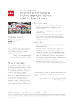 Modell`s Sporting Goods to improve employee selection with Infor