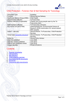Forensic Hair and Nail Sampling for Toxicology