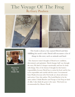 Hunter N`s book recommendation for Voyage of the Frog