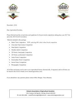 OAAS Competition Rul.. - Ontario Association of Agricultural Societies