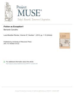 Fiction as Exception1 - Townsend Working Groups