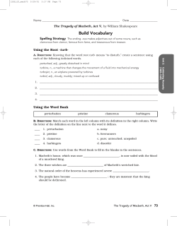 Macbeth Act V selection support