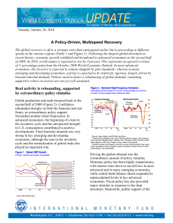 IMF World Economic Outlook (WEO) Update -- A Policy