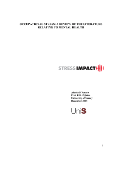 Occupational stress - University of Surrey