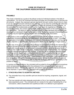 CAC Code of Ethics - California Association of Criminalists