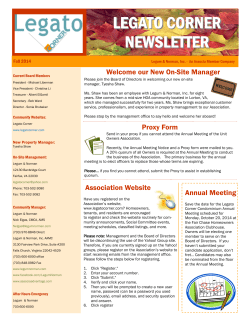 legato corner newsletter - Associa Community Websites Error