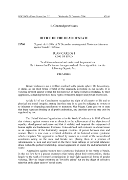 Organic Act 1/2004 of 28 December on Integrated Protection