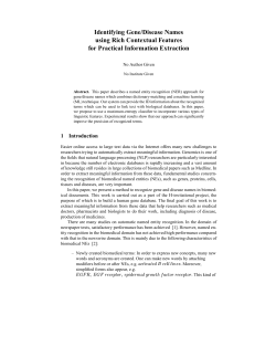 Identifying Gene/Disease Names using Rich Contextual