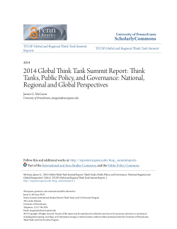2014 Global Think Tank Summit Report