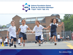 Strategic Direction - Hebrew Foundation School